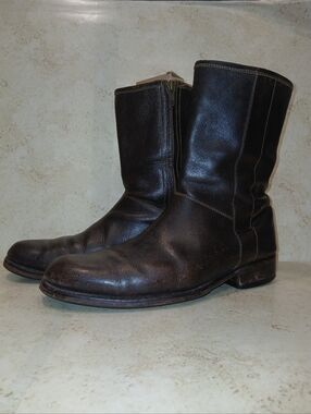 Cole Haan Men's Brown Leather Dylan Mid-Calf Side Zip  Boots Sz 9M